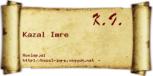 Kazal Imre névjegykártya